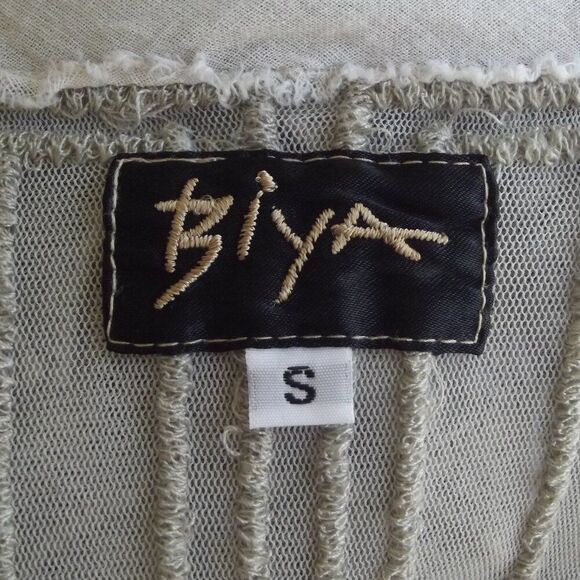 BIYA/Johnny Was Dress, S, Beige/Nude Mesh, Embroidered, SHEER, Cap shoulder - Picture 7 of 12